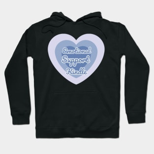 Emotional Support Kindle Blue - Text On Gradient Heart Hoodie